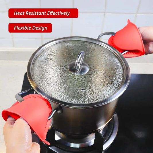 Heat Resistant Silicone Hand Clips - Insulated & Non Slip for Hot Utensils