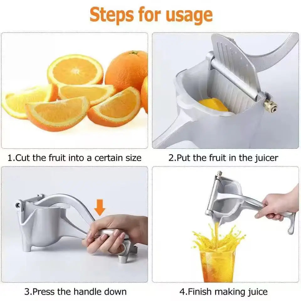 Sturdy Aluminium Hand Press Juicer - Portable Manual Press for Home, Kitchen and Bar.