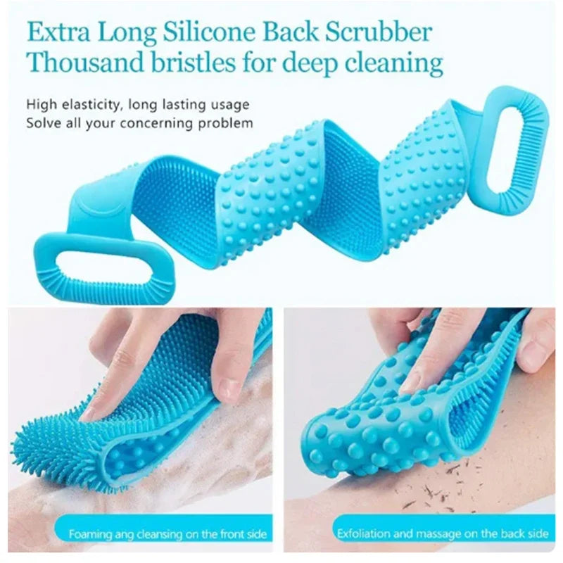 Spa like Cleaning Silicone Body Scrubber – Exfoliating Back Massage