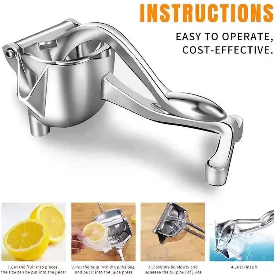Sturdy Aluminium Hand Press Juicer - Portable Manual Press for Home, Kitchen and Bar.