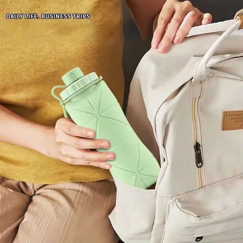 Space Saving 600ml Foldable Travel Bottle – BPA Free & Leak Proof