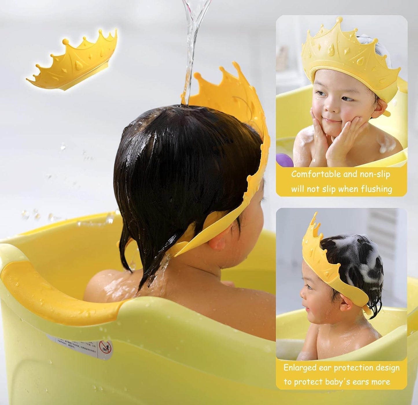 Waterproof Baby Shower Cap – Adjustable Silicone Bathing Hat