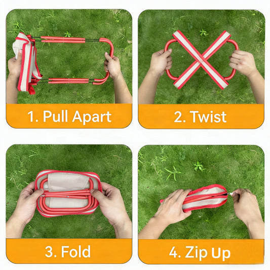 Foldable Handbag Camping Stool – Compact Travel Chair & Portable