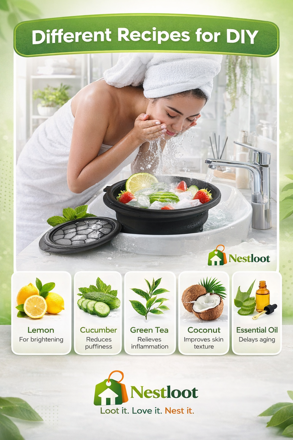Face Ice Bowl with built in ice Tray – Skin Tightening & Acne Relief