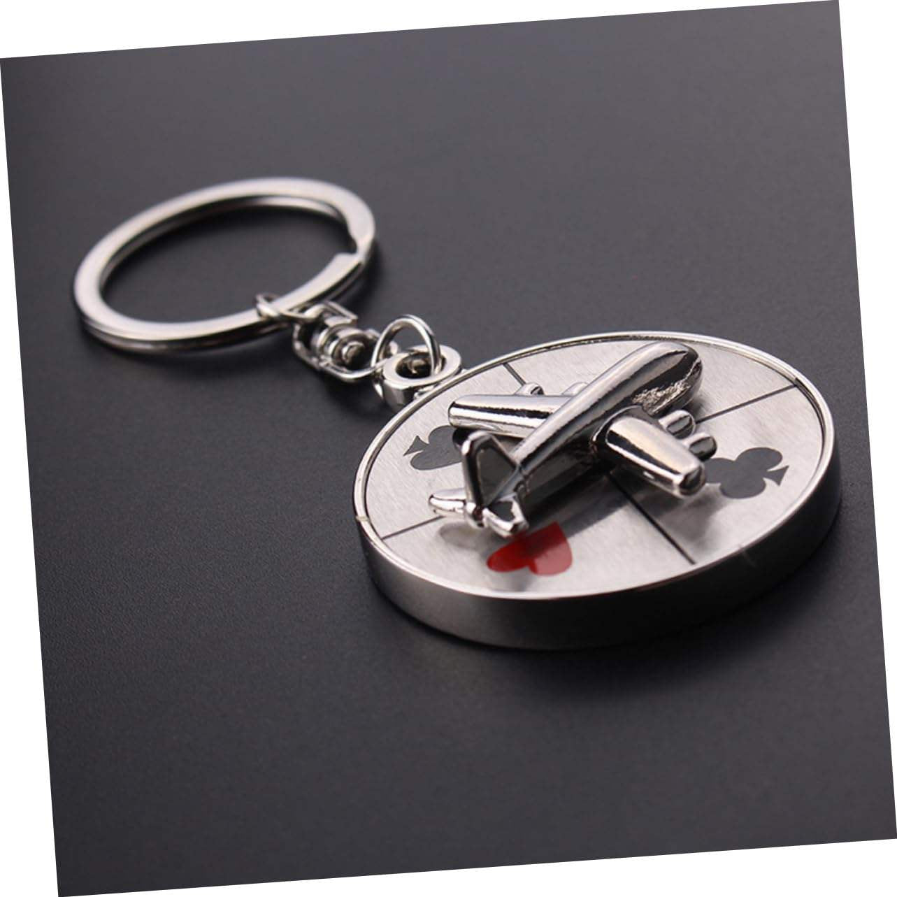 Rotating Compass Keychain – Casino & Aircraft Metal Key Ring