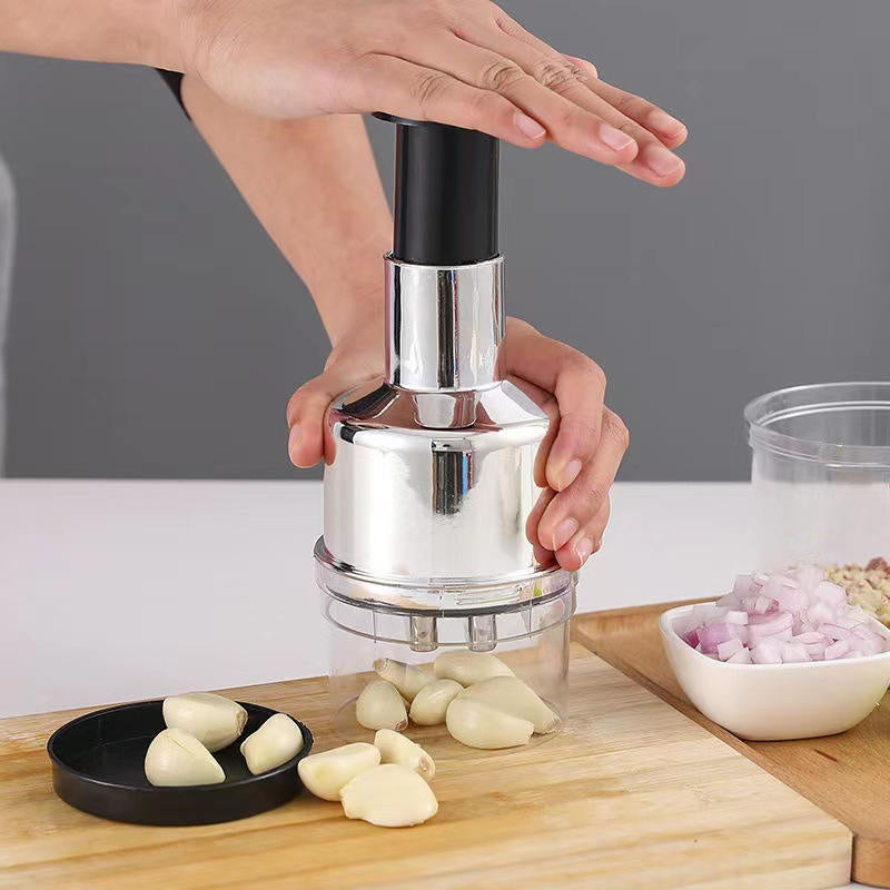 Press Style Vegetable Dicer and Mincer – Quick Cut with Storage Container.
