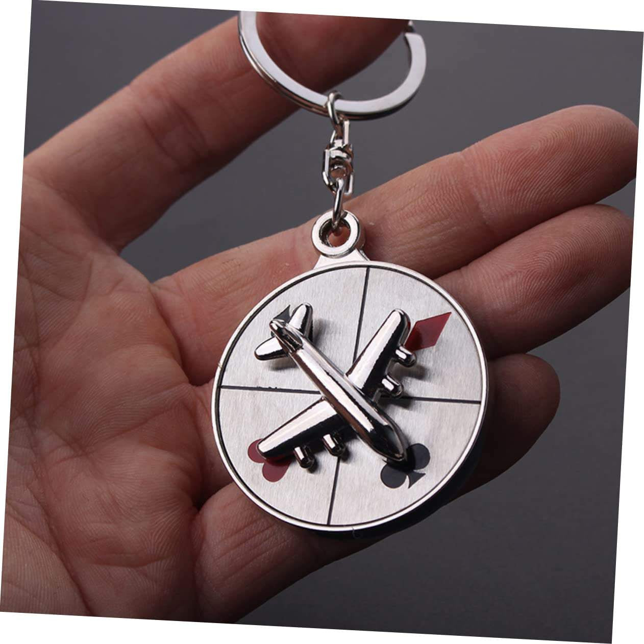 Rotating Compass Keychain – Casino & Aircraft Metal Key Ring