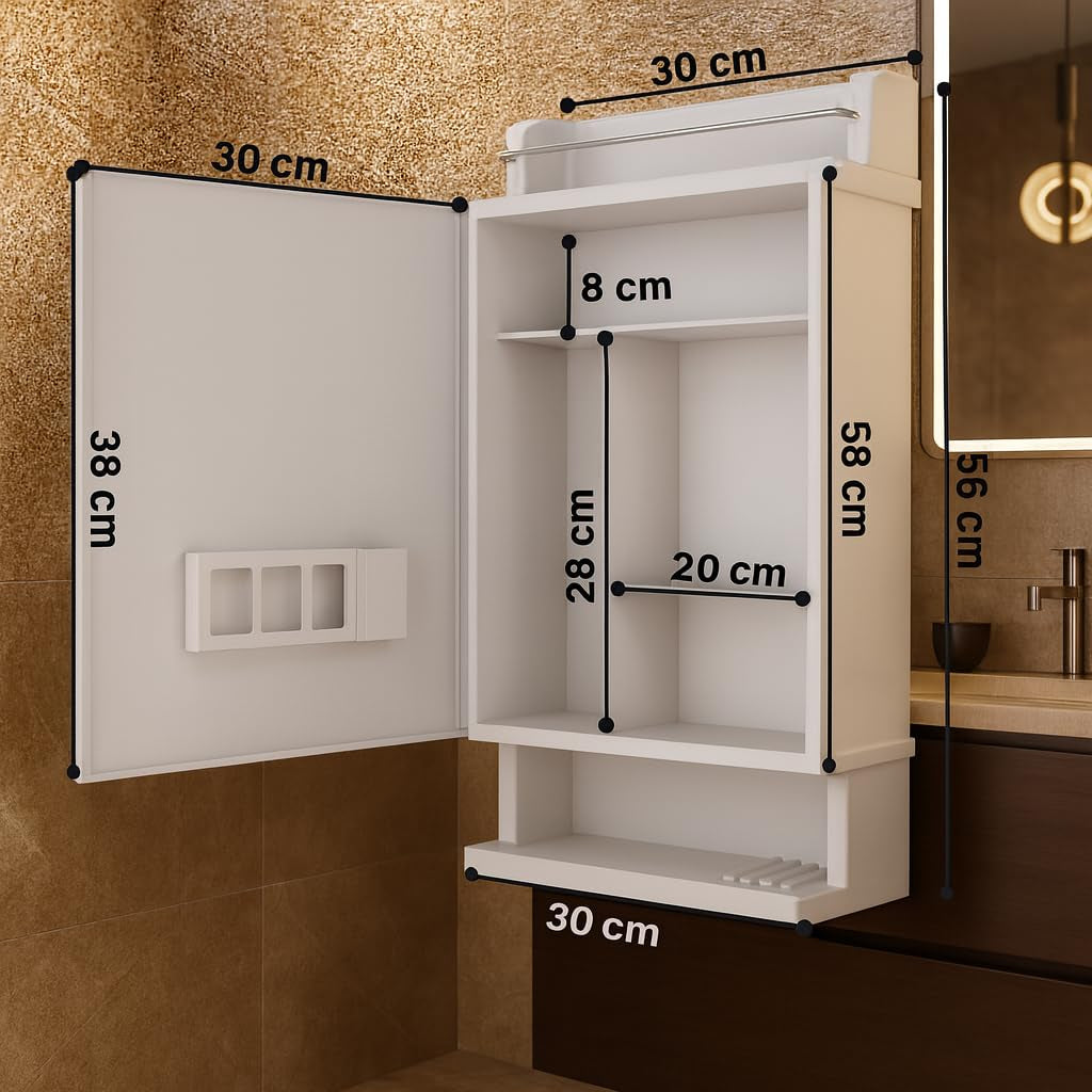 Premium Wall Mounted Mirror Cabinet - Multipurpose Storage