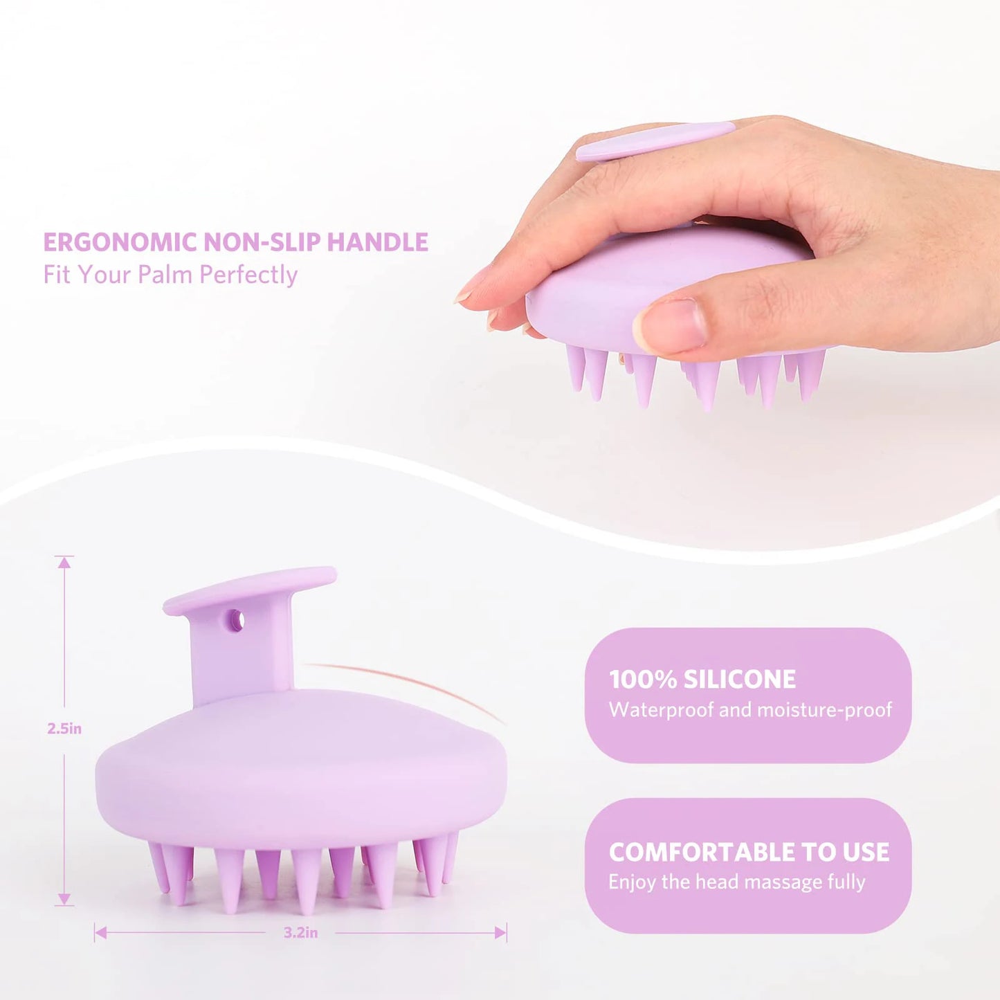 Soft Silicone Scalp/Head Massager – Spa like Deep Cleaning & Stress Relief