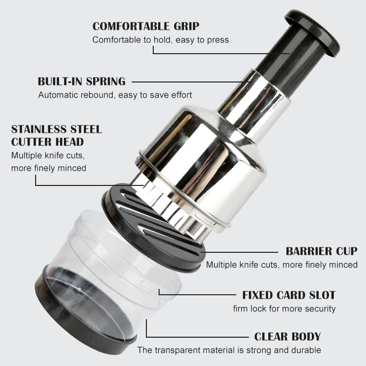 Press Style Vegetable Dicer and Mincer – Quick Cut with Storage Container.